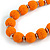 Chunky Orange Glass Bead Ball Necklace with Silver Tone Clasp - 60cm L - view 6