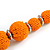 Chunky Orange Glass Bead Ball Necklace with Silver Tone Clasp - 60cm L - view 8