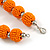 Chunky Orange Glass Bead Ball Necklace with Silver Tone Clasp - 60cm L - view 4