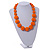Chunky Orange Glass Bead Ball Necklace with Silver Tone Clasp - 60cm L - view 2