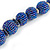 Chunky Peacock Blue Glass Bead Ball Necklace with Silver Tone Clasp - 60cm L - view 6