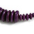 Deep Purple Button, Round Wood Bead Wire Necklace - 46cm L - view 5