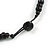 Black Button, Round Wood Bead Wire Necklace - 46cm L - view 6