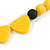 Yellow/ Black Resin Bead Geometric Cotton Cord Necklace - 44cm L - Adjustable up to 50cm L - view 4