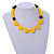 Yellow/ Black Resin Bead Geometric Cotton Cord Necklace - 44cm L - Adjustable up to 50cm L - view 2