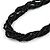 Multistrand Twisted Black Glass Bead Necklace Silver Tone Closure - 48cm L/ 3cm Ext - view 4
