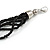 Multistrand Twisted Black Glass Bead Necklace Silver Tone Closure - 48cm L/ 3cm Ext - view 6