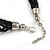 Multistrand Twisted Black Glass Bead Necklace Silver Tone Closure - 48cm L/ 3cm Ext - view 7