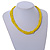 Multistrand Twisted Lemon Yellow Glass Bead Necklace Silver Tone Closure - 48cm L/ 3cm Ext - view 2