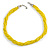 Multistrand Twisted Lemon Yellow Glass Bead Necklace Silver Tone Closure - 48cm L/ 3cm Ext - view 3
