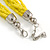 Multistrand Twisted Lemon Yellow Glass Bead Necklace Silver Tone Closure - 48cm L/ 3cm Ext - view 6