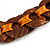 Brown Wood Ring with Orange Silk Ribbon Necklace - 49cm L/ 20cm L Ribbon Ext - view 6