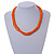 Multistrand Twisted Orange Glass Bead Necklace Silver Tone Closure - 48cm L/ 3cm Ext - view 2