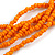 Multistrand Twisted Orange Glass Bead Necklace Silver Tone Closure - 48cm L/ 3cm Ext - view 4