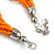 Multistrand Twisted Orange Glass Bead Necklace Silver Tone Closure - 48cm L/ 3cm Ext - view 5