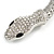 Silver Tone Clear Crystal Snake Flex Collar Necklace - view 3