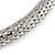 Silver Tone Clear Crystal Snake Flex Collar Necklace - view 6