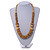 Natural Wood Bead Necklace - 66cm Long - view 2