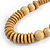 Natural Wood Bead Necklace - 66cm Long - view 4