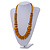 Dusty Yellow Wood Bead Necklace - 70cm Long - view 6