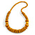 Dusty Yellow Wood Bead Necklace - 70cm Long - view 2