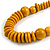 Dusty Yellow Wood Bead Necklace - 70cm Long - view 3