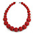 Chunky Red Pink Glass Bead Ball Necklace with Silver Tone Clasp - 60cm L - view 4