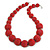 Chunky Red Pink Glass Bead Ball Necklace with Silver Tone Clasp - 60cm L - view 8