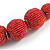 Chunky Red Pink Glass Bead Ball Necklace with Silver Tone Clasp - 60cm L - view 6