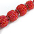 Chunky Red Pink Glass Bead Ball Necklace with Silver Tone Clasp - 60cm L - view 9