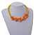 Yellow/ Orange Glass Bead with Shell Floral Motif Necklace - 48cm Long - view 2