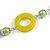 Long Salad Green Pearl, Shell and Resin Ring with Silver Tone Chain Necklace - 104cm Long - view 5