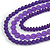 3 Strand Purple Resin Bead Black Cord Necklace - 80cm L - Chunky - view 4