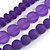 3 Strand Purple Resin Bead Black Cord Necklace - 80cm L - Chunky - view 5