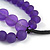 3 Strand Purple Resin Bead Black Cord Necklace - 80cm L - Chunky - view 7
