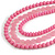 3 Strand Powder Pink Resin Bead Black Cord Necklace - 80cm L - Chunky - view 4