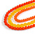3 Strand Orange/ Yellow Resin Bead Black Cord Necklace - 80cm L - Chunky - view 4