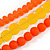 3 Strand Orange/ Yellow Resin Bead Black Cord Necklace - 80cm L - Chunky - view 5