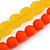 3 Strand Orange/ Yellow Resin Bead Black Cord Necklace - 80cm L - Chunky - view 6