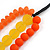3 Strand Orange/ Yellow Resin Bead Black Cord Necklace - 80cm L - Chunky - view 7