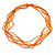 Multistrand Orange Glass Bead Necklace - 70cm Long - view 3
