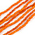 Multistrand Orange Glass Bead Necklace - 70cm Long - view 4