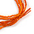 Multistrand Orange Glass Bead Necklace - 70cm Long - view 5