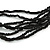 Statement Multistrand Black Glass Bead, Semiprecious Stone Tassel Necklace - 64cm L/ 14cm Tassel - view 8