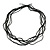 Multistrand Black Glass Bead Necklace - 70cm Long - view 3