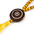 Long Yellow Wood Bead Cotton Tassel Necklace - 90cm L/ 15cm Tassel - view 5