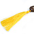 Long Yellow Wood Bead Cotton Tassel Necklace - 90cm L/ 15cm Tassel - view 8