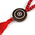 Long Red Wood Bead Cotton Tassel Necklace - 90cm L/ 15cm Tassel - view 5