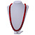Long Chunky Resin Bead Necklace In Red - 86cm Long - view 2