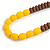 Long Chunky Resin Bead Necklace In Yellow/ Brown/ Orange - 86cm Long - view 4